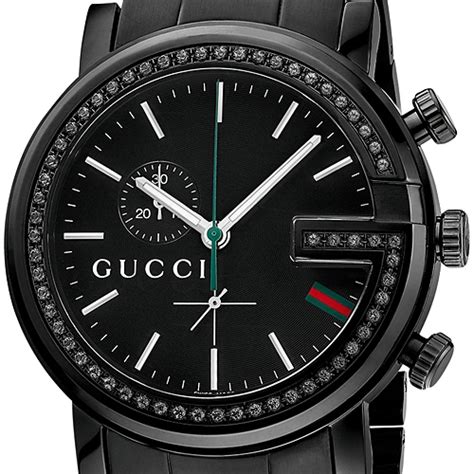 gucci black face watch|men's black diamond gucci watch.